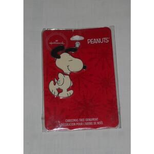 Hallmark Peanuts Snoopy Flat Enameled Metal Christmas Ornament